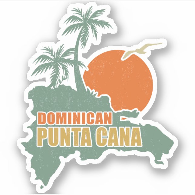 Punta Cana Dominican - Family Vacation Vintage 60s Sticker (Front)
