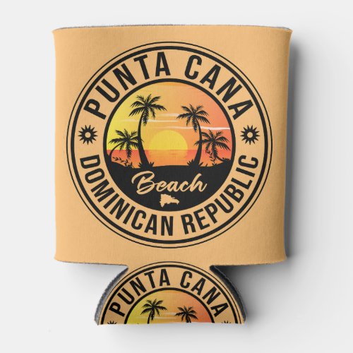 Punta Cana Dominican Palm Tree Beach Vintage Can C Can Cooler