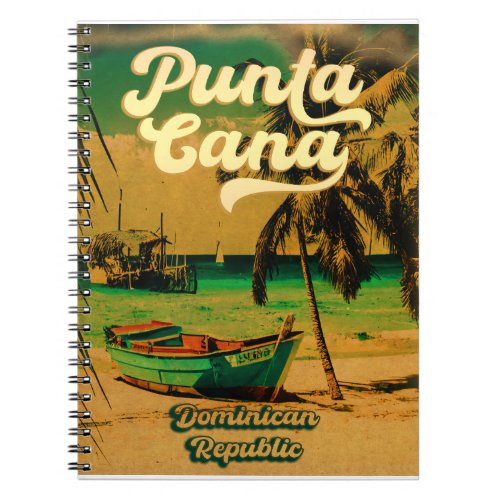 Punta Cana Dominican Palm Tree Beach Vintage Notebook