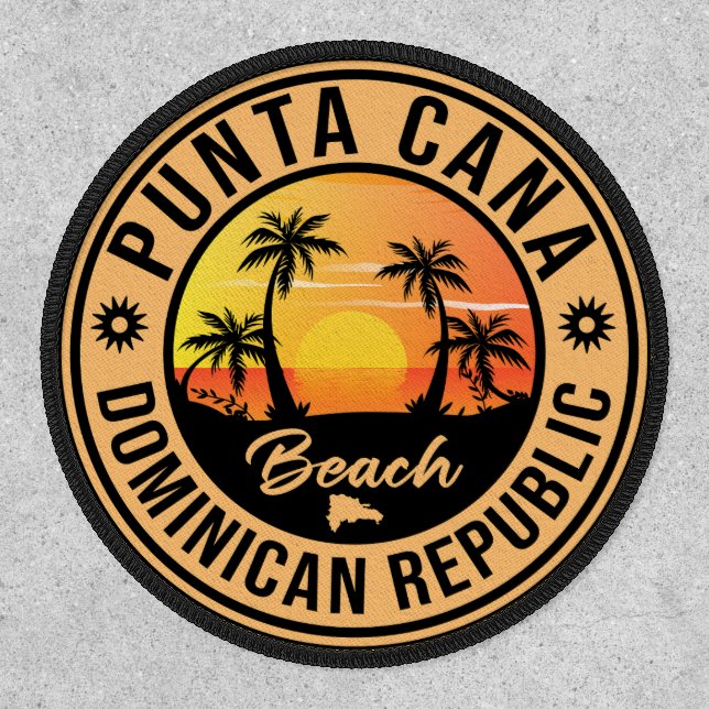 Punta Cana Dominican Palm Tree Beach Vintage Patch (Front)