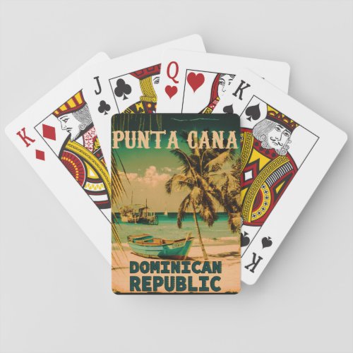 Punta Cana Dominican Palm Tree Beach Vintage Poker Cards