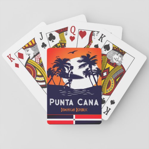 Punta Cana Dominican Palm Tree Beach Vintage Poker Cards