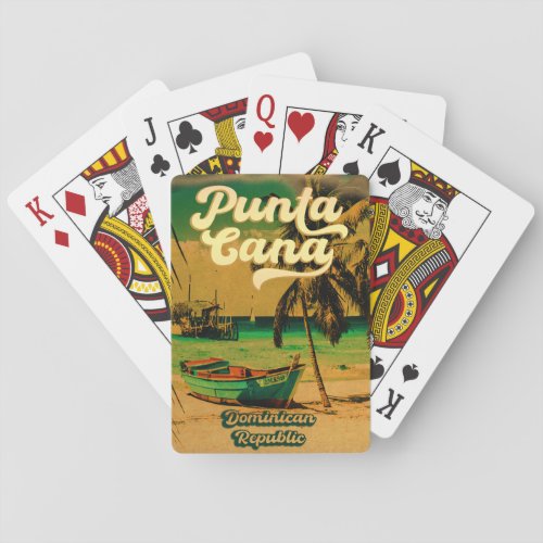 Punta Cana Dominican Palm Tree Beach Vintage Poker Cards
