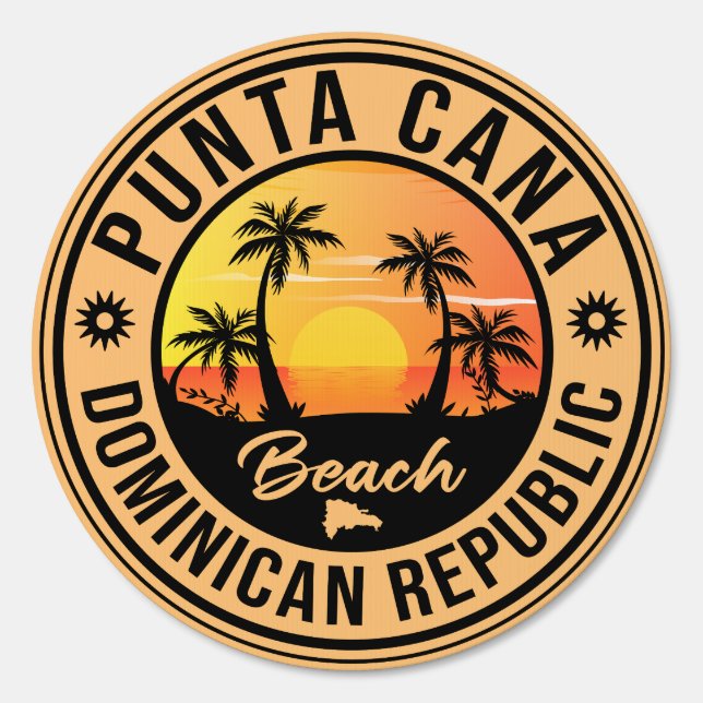 Punta Cana Dominican Palm Tree Beach Vintage Sign (Front)