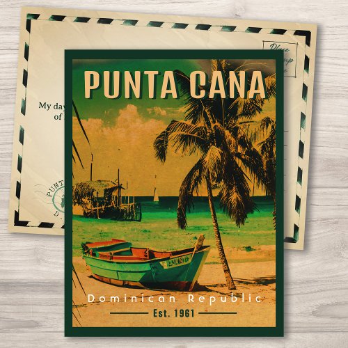 Punta Cana Dominican Republic Beach Vintage 80s Postcard