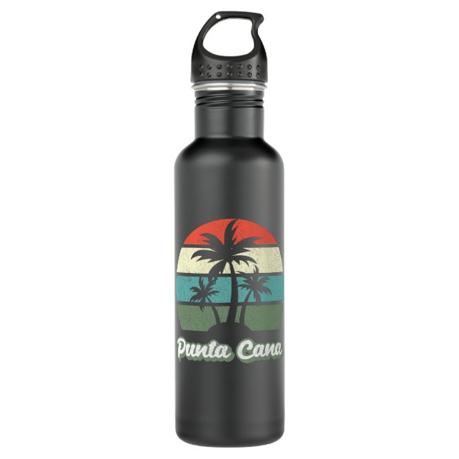Punta Cana Dominican Republic Family Vacation Stainless Steel Water Bottle (Front)
