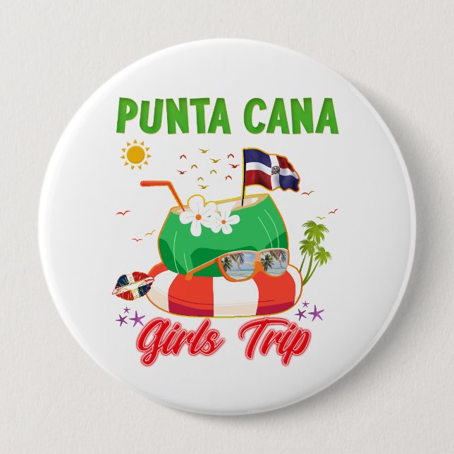 Punta Cana Dominican Republic Girls Trip  Button (Front)
