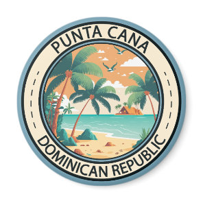 Punta Cana Dominican Republic Hut Badge Magnet