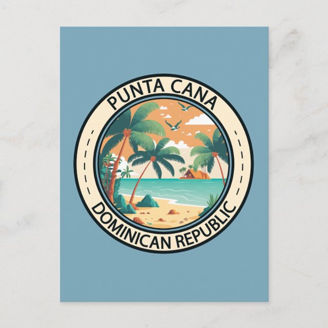 Punta Cana Dominican Republic Hut Badge Postcard (Front)