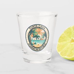Punta Cana Dominican Republic Hut Badge Shot Glass