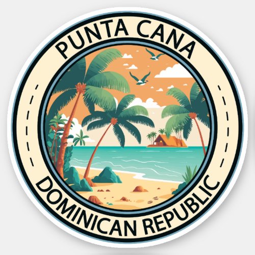 Punta Cana Dominican Republic Hut Badge Sticker