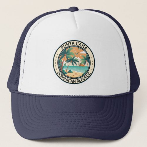 Punta Cana Dominican Republic Hut Badge Trucker Hat