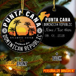 Punta Cana Dominican Republic - Retro Souvenir 60s Ceramic Ornament<br><div class="desc">This retro Punta Cana of the Dominican Republic Vintage design makes a great Christmas or Birthday gift for fans of Punta Cana beach. The retro summer vibes design is a perfect gift for travel lovers and tropical destinations fans.</div>