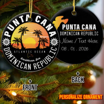 Punta Cana Dominican Republic - Retro Souvenir 60s Ceramic Ornament
