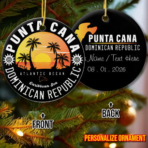 Punta Cana Dominican Republic - Retro Souvenir 60s Ceramic Ornament