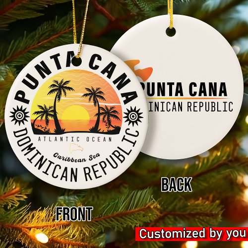 Punta Cana Dominican Republic _ Retro Souvenir 60s Ceramic Ornament
