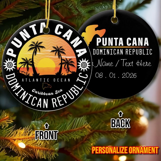 Punta Cana Dominican Republic - Retro Souvenir 60s Ceramic Ornament (Creator Uploaded)