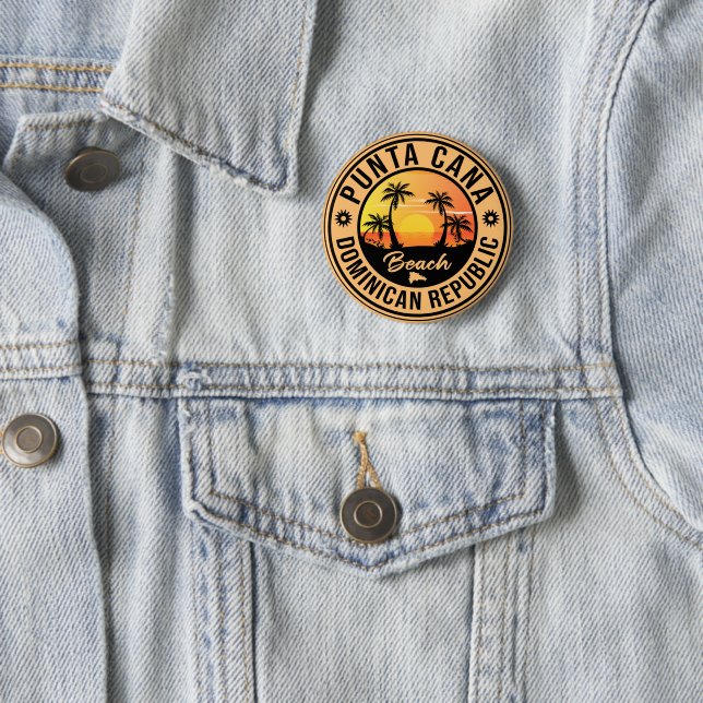 Punta Cana Dominican Republic - Retro Souvenir 80s Button (In Situ)