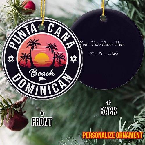 Punta Cana Dominican Republic _ Retro Souvenir 80s Ceramic Ornament