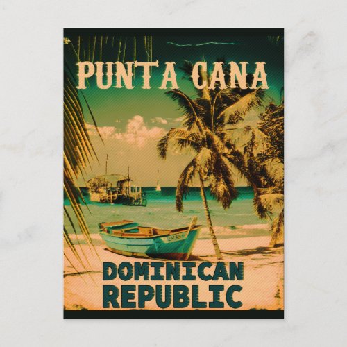 Punta Cana Dominican Republic _ Retro Souvenir 80s Holiday Postcard
