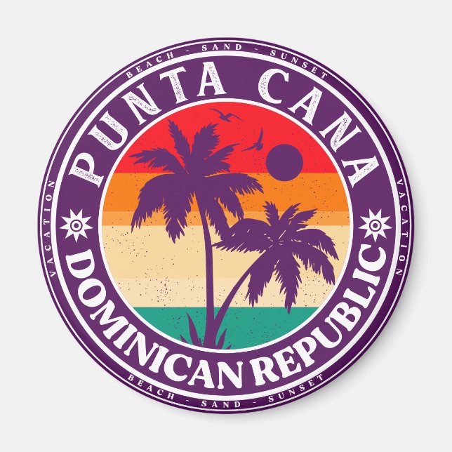 Punta Cana Dominican Republic - Retro Souvenir 80s Magnet (Front)