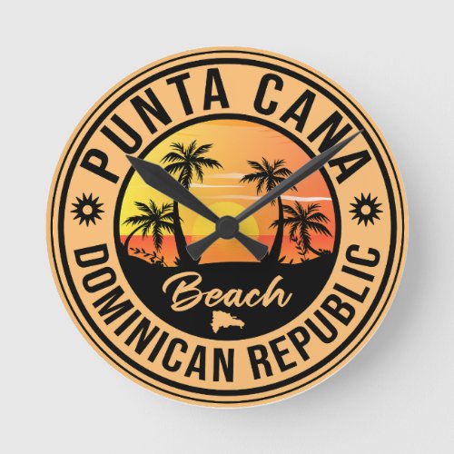 Punta Cana Dominican Republic _ Retro Souvenir 80s Round Clock