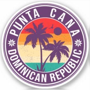 Punta Cana Dominican Republic - Retro Souvenir 80s Sticker
