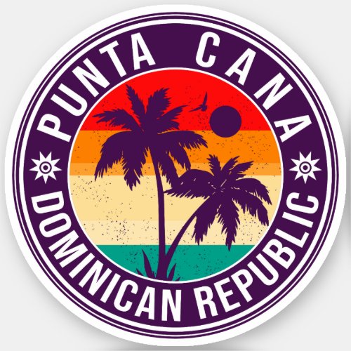 Punta Cana Dominican Republic _ Retro Souvenir 80s Sticker