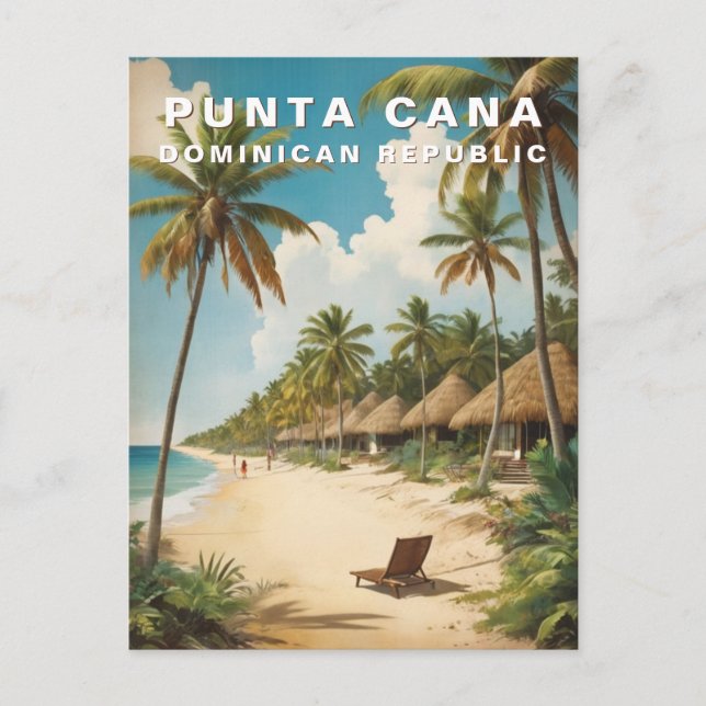 Punta Cana Dominican Republic Retro Vintage Travel Postcard (Front)