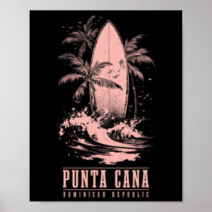 Punta Cana Dominican Republic Surfing Vintage Surf Poster