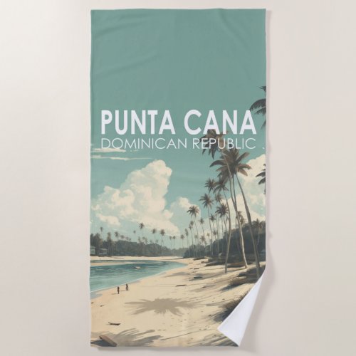 Punta Cana Dominican Republic Travel Art Vintage Beach Towel