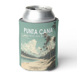 Punta Cana Dominican Republic Travel Art Vintage Can Cooler