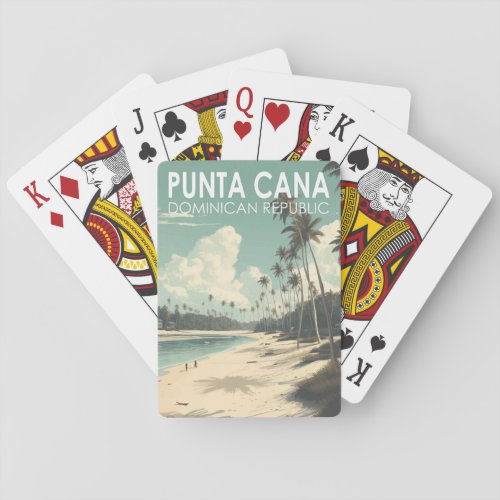 Punta Cana Dominican Republic Travel Art Vintage Poker Cards