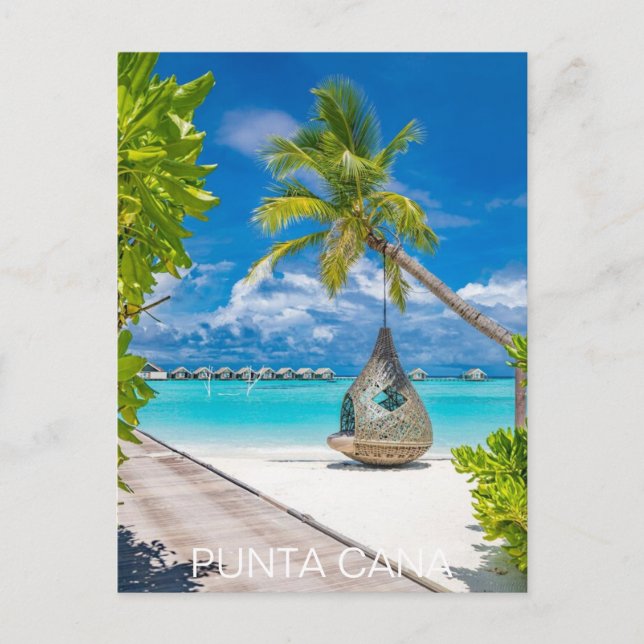 Punta Cana Dominican Republic Travel Art Vintage Postcard (Front)