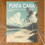 Punta Cana Dominican Republic Travel Art Vintage Postcard<br><div class="desc">Punta Cana vector art design. The Bávaro area and Punta Cana combine to form what's known as La Costa del Coco,  or the Coconut Coast,  an area of lavish,  all-inclusive resorts.</div>