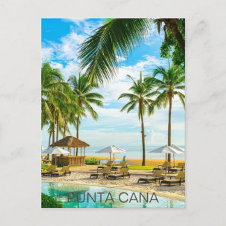 Punta Cana Dominican Republic Travel Art Vintage Postcard