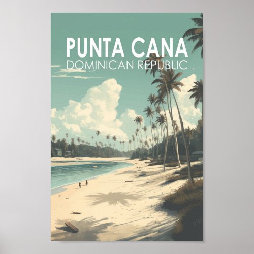 Punta Cana Dominican Republic Travel Art Vintage Poster