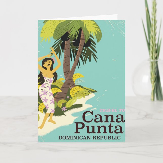 Punta Cana Dominican Republic Travel poster Holiday Card (Front)