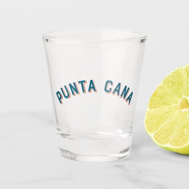 Punta Cana, Dominican Republic Vintage Arch Shot Glass (Front)