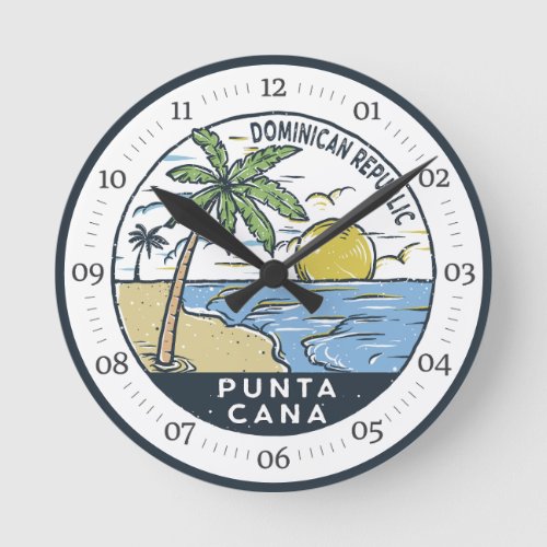 Punta Cana Dominican Republic Vintage Round Clock