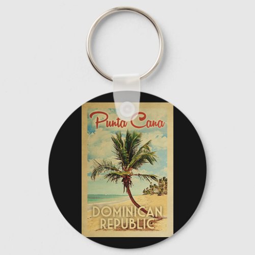 Punta Cana Dominican Republic Vintage Travel Keychain