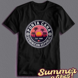 Punta Cana Dominican Retro Sunset 60s Souvenirs T-Shirt