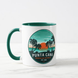 Punta Cana Dominican Retro Sunset Souvenir 60s Mug