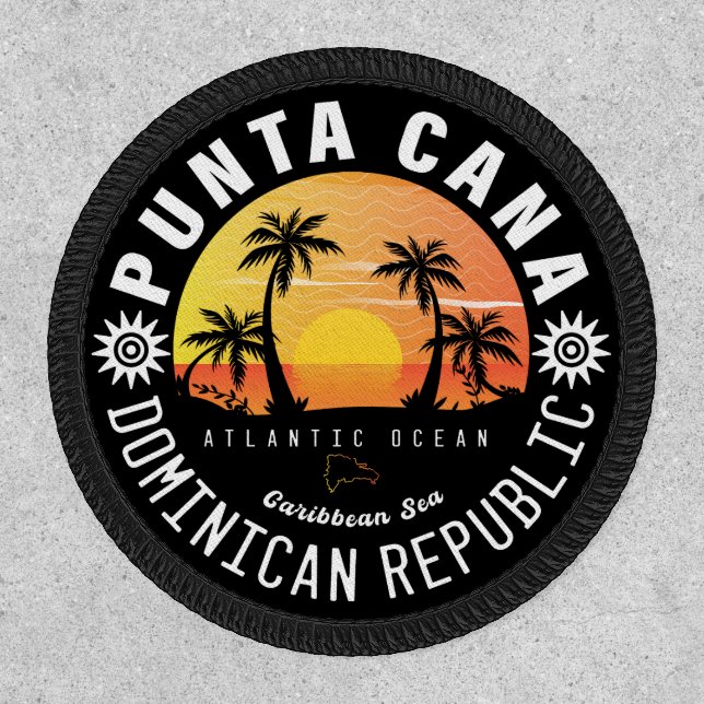 Punta Cana Dominican Retro Sunset Souvenir 60s Patch (Front)