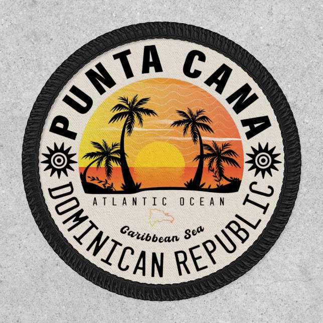 Punta Cana Dominican Retro Sunset Souvenir 60s Patch (Front)
