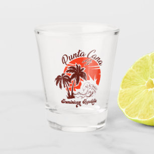 Punta Cana Dominican Retro Sunset Souvenir 80s Shot Glass