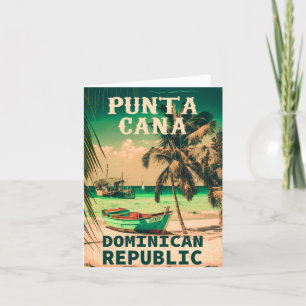Punta Cana Dominican - Vintage Souvenir 80s Thank Letterpress Thank You Card