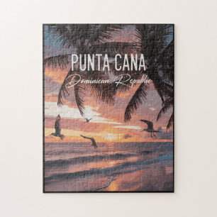 Punta Cana DR Retro Seagull Souvenir tropical Jigsaw Puzzle
