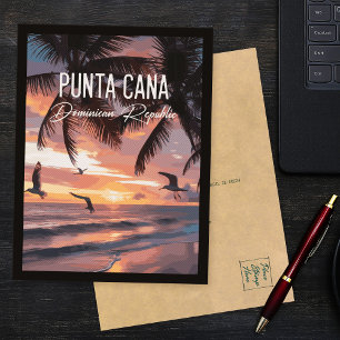 Punta Cana DR Retro Seagull Souvenir tropical Postcard