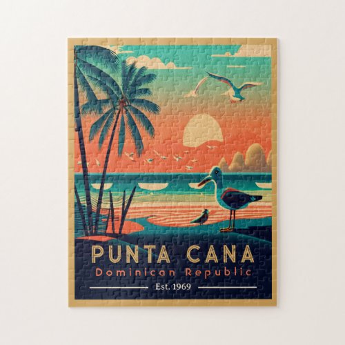 Punta Cana DR Retro Sunset Souvenirs 1960s Jigsaw Puzzle